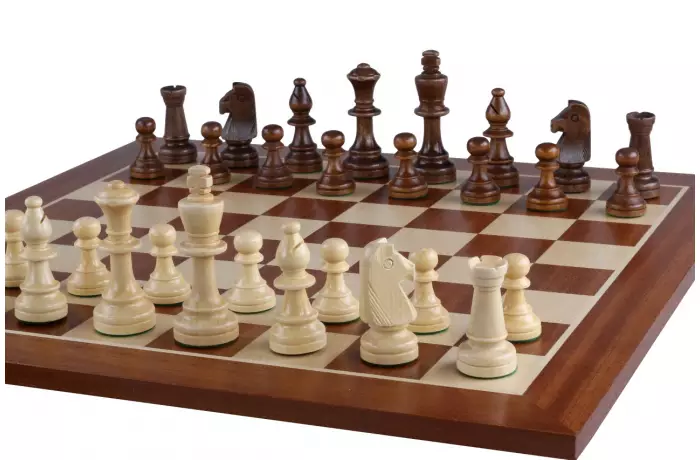 Zestaw szachowy turniejowy Nr 5 - szachownica 50 mm + figury Sunrise Staunton 90 mm