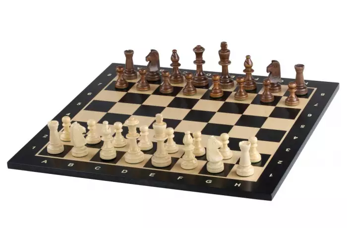 Deska szachowa nr 4+ (z opisem) hebanizowana (intarsja)
