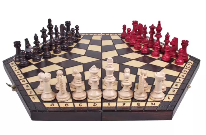 Szachy dla trójki graczy - duże (54x47cm)