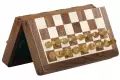 Szachy MAGNETYCZNE z intarsjowaną szachownicą 25 cm