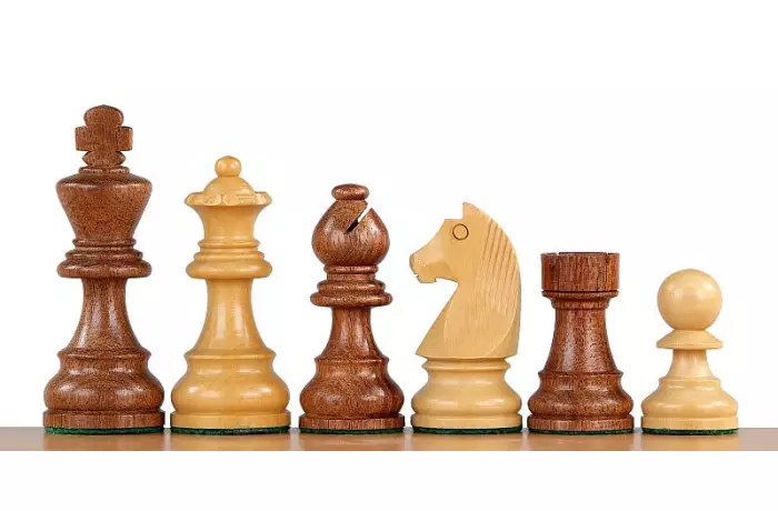 Figury szachowe German (Timeless) Akacja indyjska/Bukszpan 3 cale Rzeźbione Drewniane