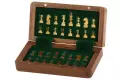 Szachy MAGNETYCZNE mini z intarsjowaną szachownicą 18 cm - uniwersalny prezent