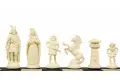 Figury szachowe stylizowane na Wikingów, kremowo-czarne (król 98 mm)