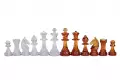 Figury szachowe Staunton nr 6, transparentno-bursztynowe (król 96 mm)