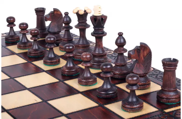SZACHY SENATOR (42x42cm) - klasyczne drewniane szachy idealne na prezent