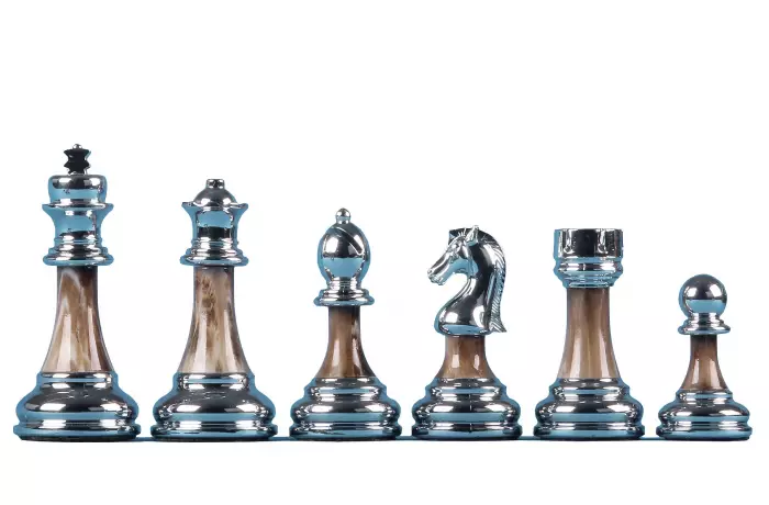 Metalizowane figury szachowe 3,5 cala z 