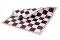 Szachownica zwijana, dwustronna: szachy + 100 polowe warcaby, biało - brązowa